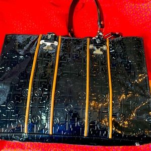 COPY - Shiny black Tory Burch tote, authentic